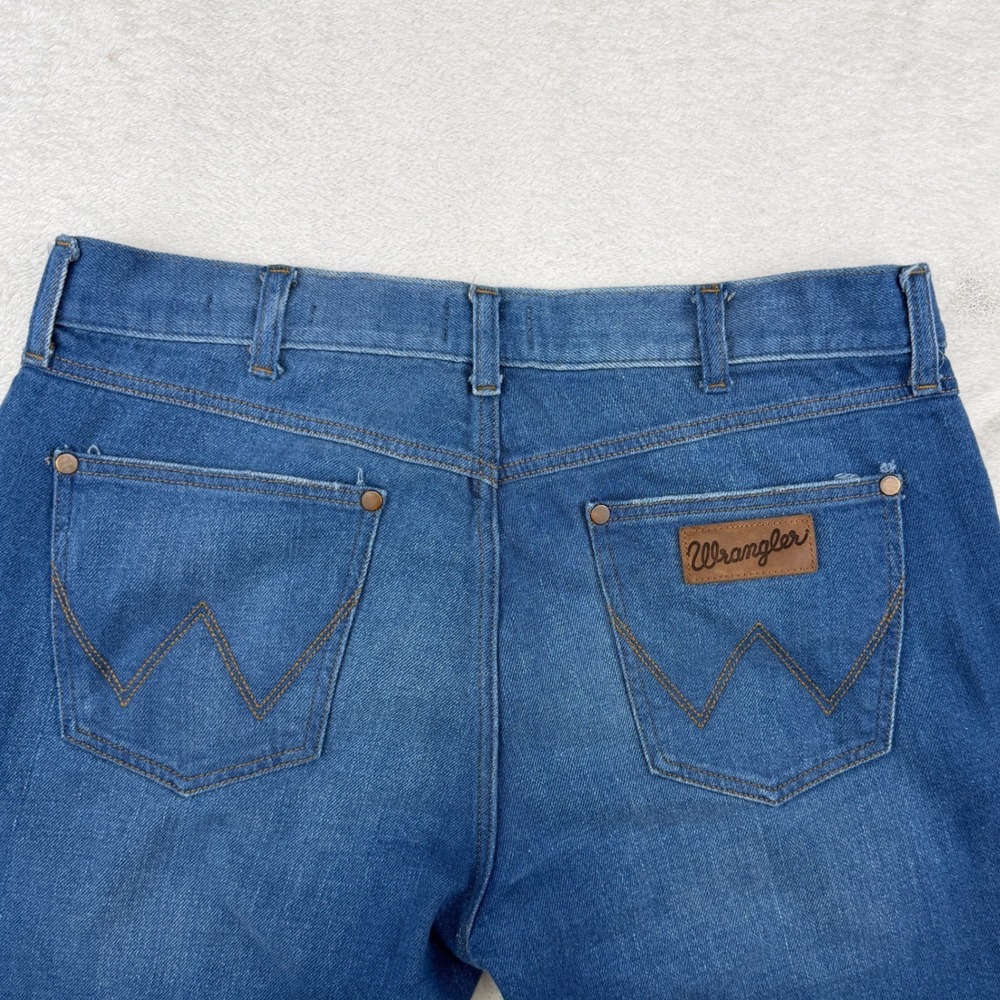 Wrangler Regular Straight Jeans Mens 34x32 Blue Denim Classic Casual Rodeo - Picture 4 of 11